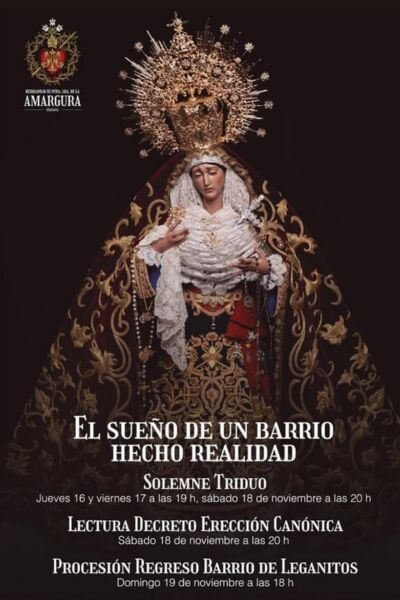 Cartel anunciador de erección canónica 2023 - Hermandad de la Amargura de Marbella